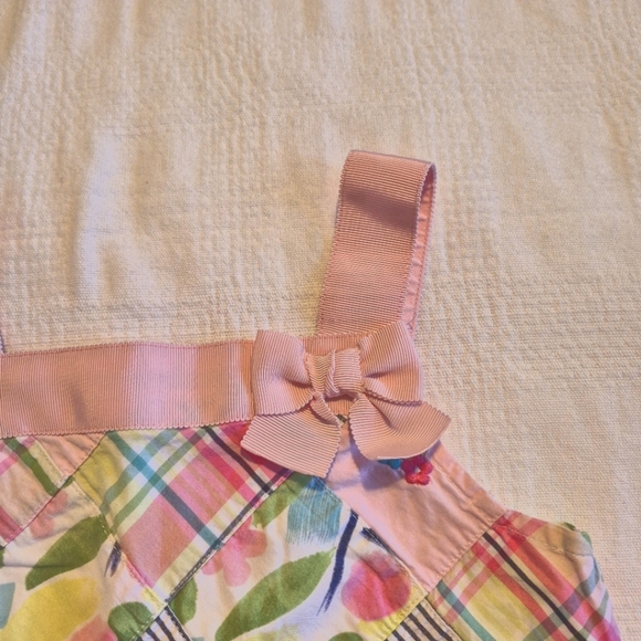 Gymboree girls size 5 Flower Garden Madras Plaid flower patchwork sundress - Picture 3 of 7
